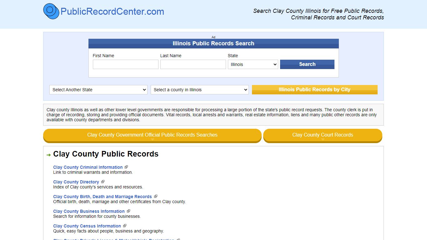 Clay County Illinois Free Public Records - Court Records - Criminal Records